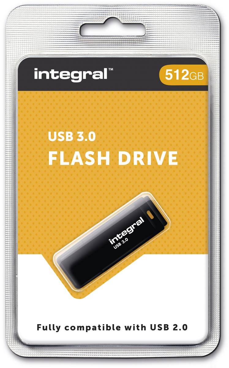 Integral USB stick 3.0 Black, 512 GB, zwart