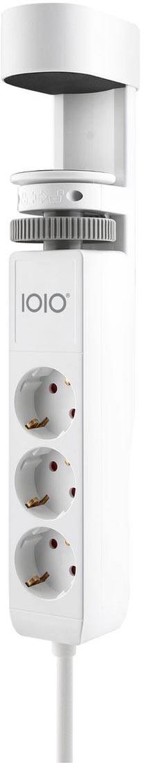 IOIO contactdoos SL3000, 3 stopcontacten en 3 USB-poorten, tafelklem, wit