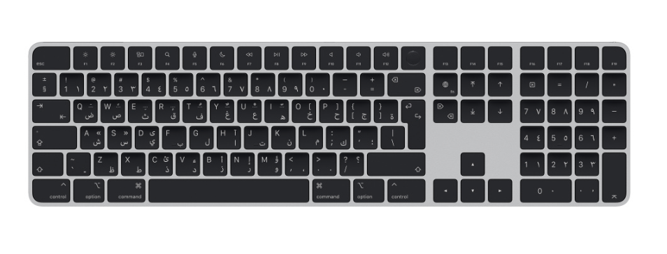 Apple Magic Keyboard toetsenbord Universeel USB + Bluetooth QWERTY Arabisch Zilver, Zwart