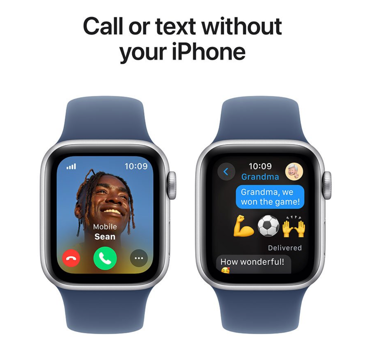 Apple Watch SE (2024) 40mm GPS + Cellular, Sportbandje S/M, Zilver (Blauw)