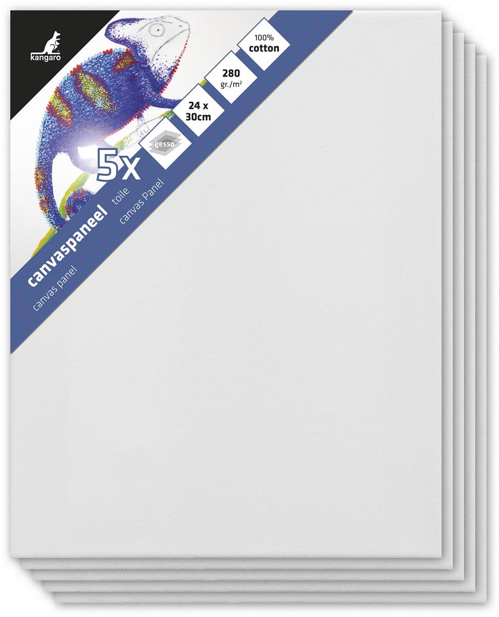 Kangaro canvaspaneel, ft 24 x 30 cm, pak van 5 stuks