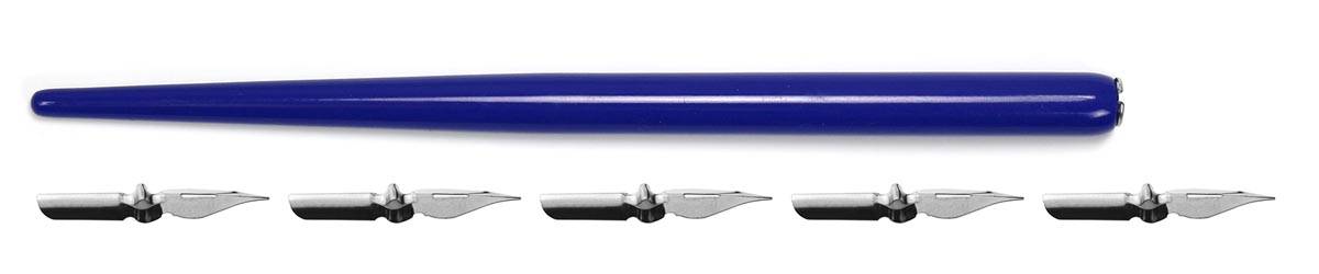 Kangaro tekenpenhouder met kroontjes, blauw, blister van 1 houder en 5 kroontjes