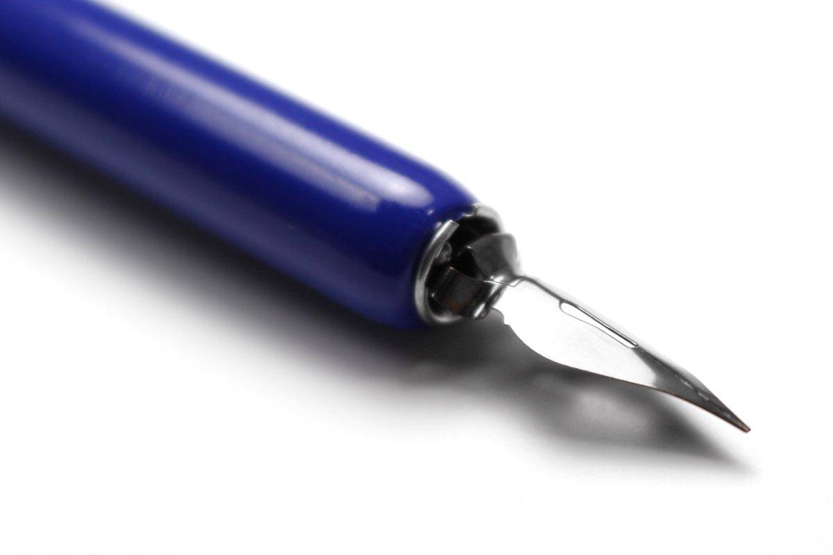 Kangaro tekenpenhouder met kroontjes, blauw, blister van 1 houder en 5 kroontjes