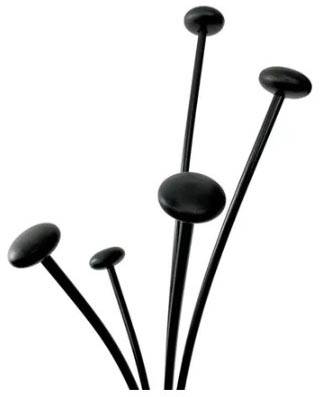 Kapstok met parapluhouder, 5 haken, zwart