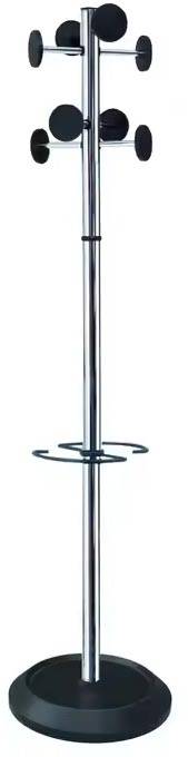 Kapstok met parapluhouder, 8 haken, zwart