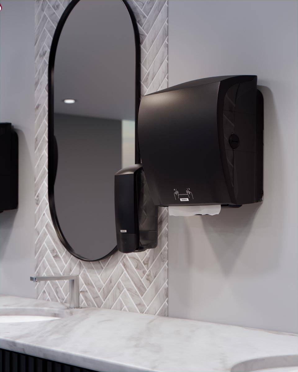 Katrin handdoekroldispenser 82070, zwart