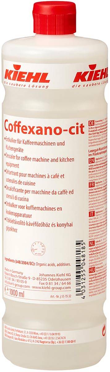 Kiehl ontkalker Coffexano-Cit, voor koffiemachines en keukenapparatuur, fles van 1 liter