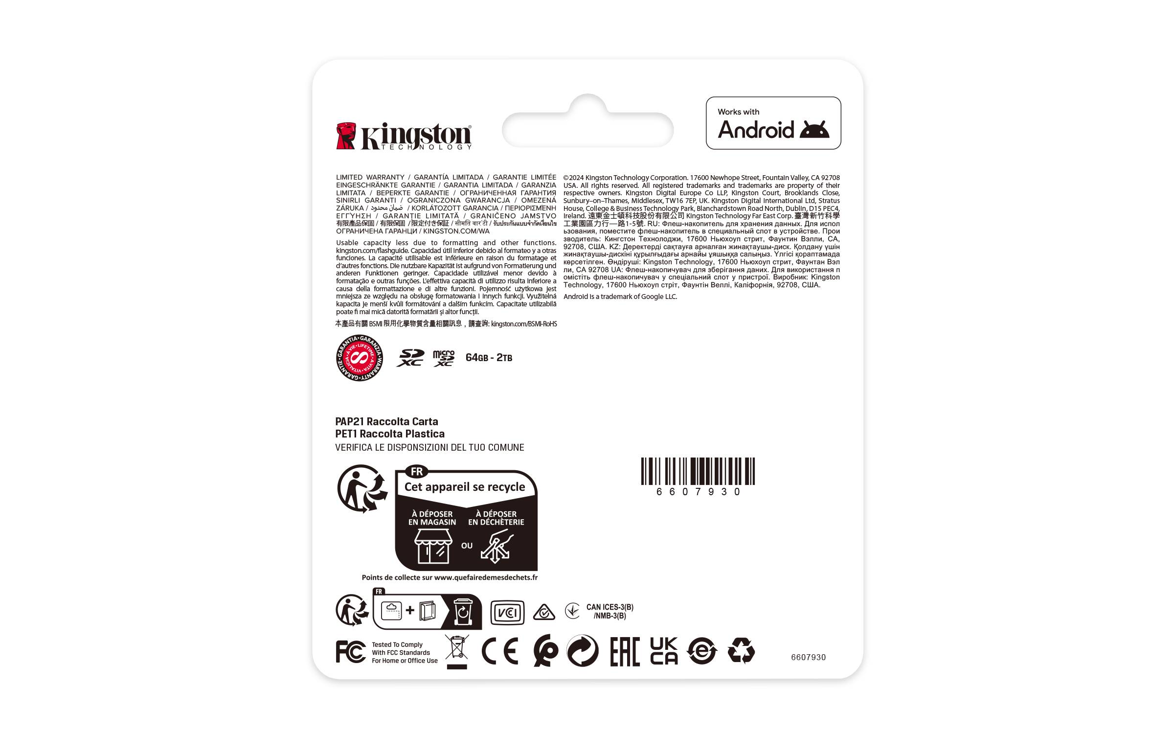 Kingston Technology 128GB micSDXC Canvas Select Plus Gen3 150R A1 enkel pakket zonder ADP