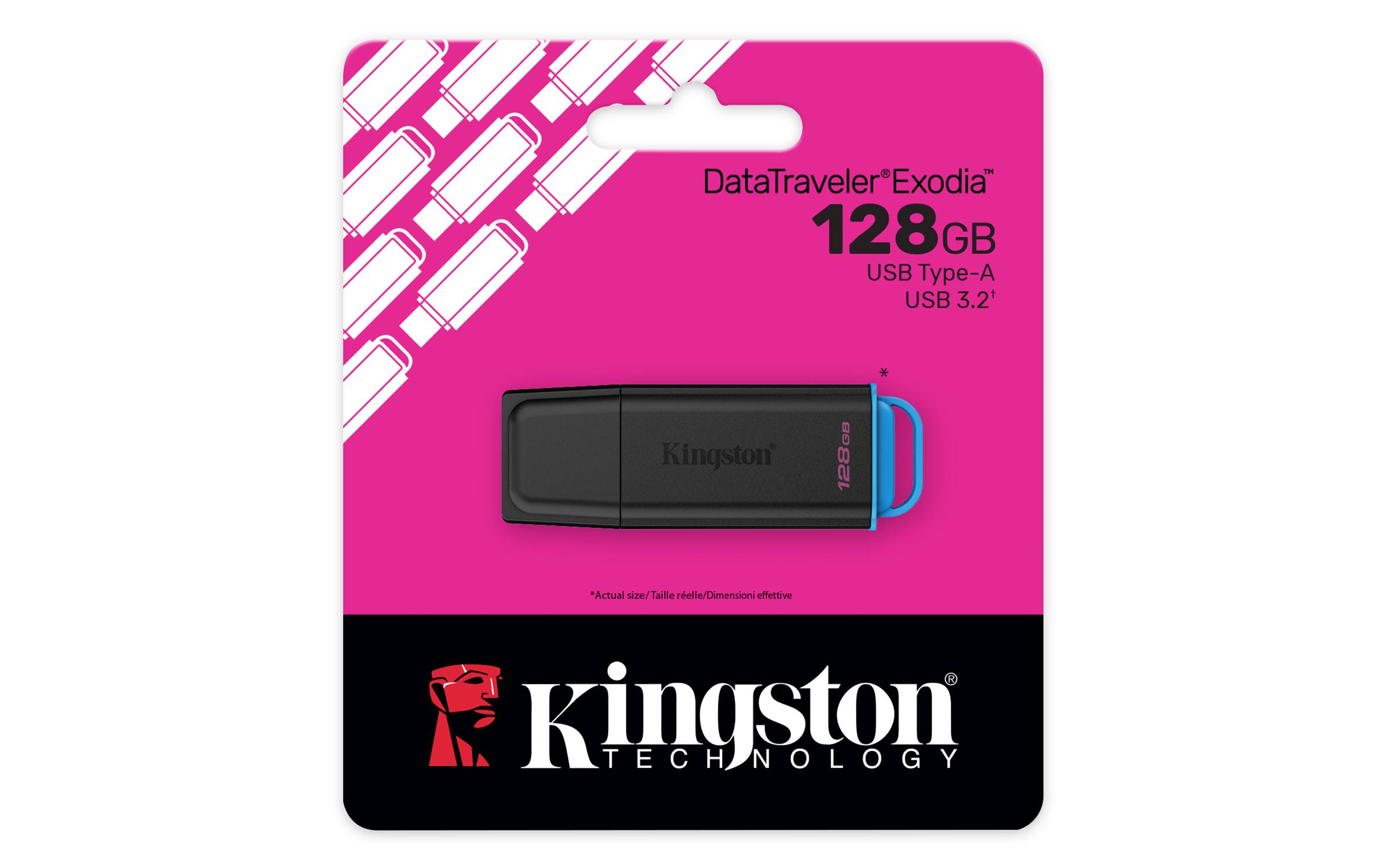 Kingston Technology DataTraveler 128GB Portable USB 3.2 Gen 1 Exodia Black/Blue