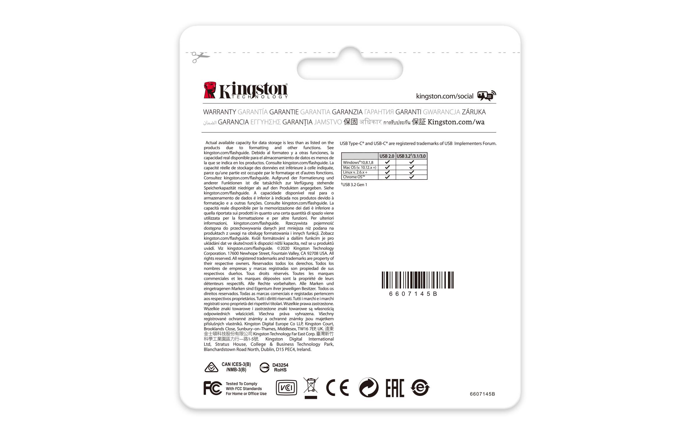 Kingston Technology DataTraveler 128GB USB-C 3.2 Gen 1 70