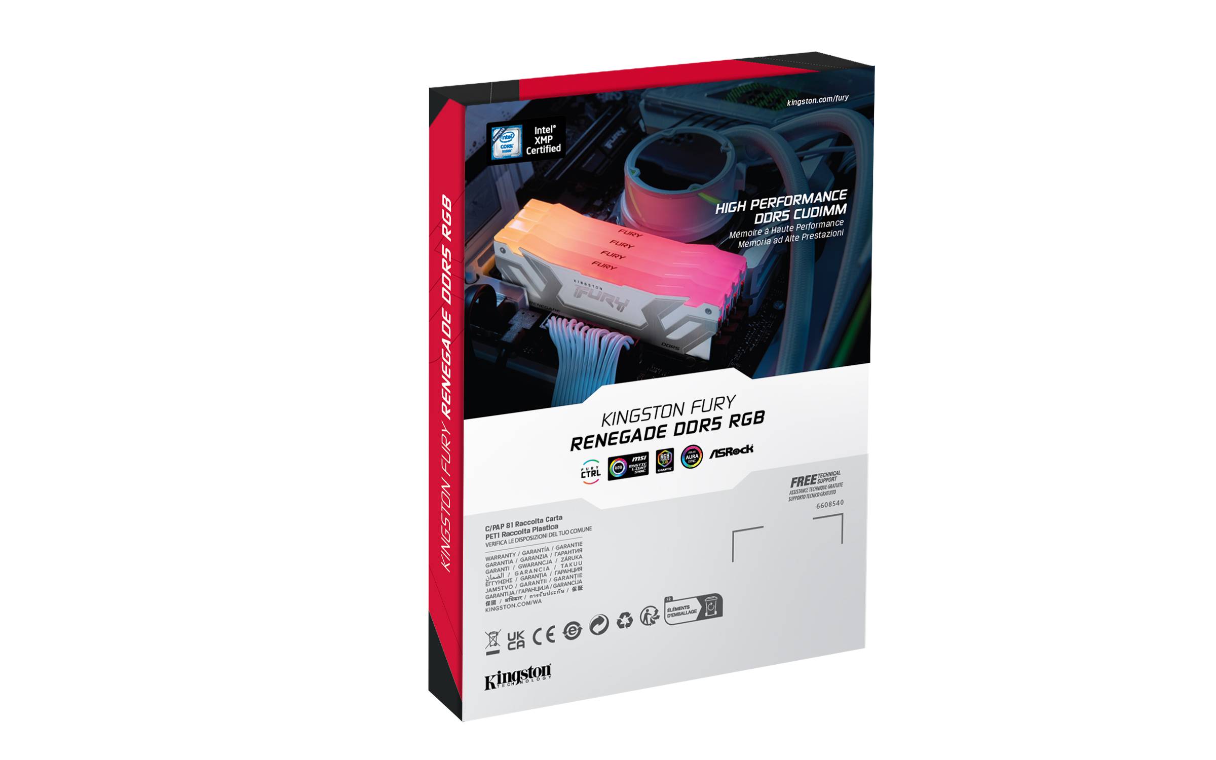 Kingston Technology FURY 24GB 8800MT/s DDR5 CL42 CUDIMM Renegade RGB White