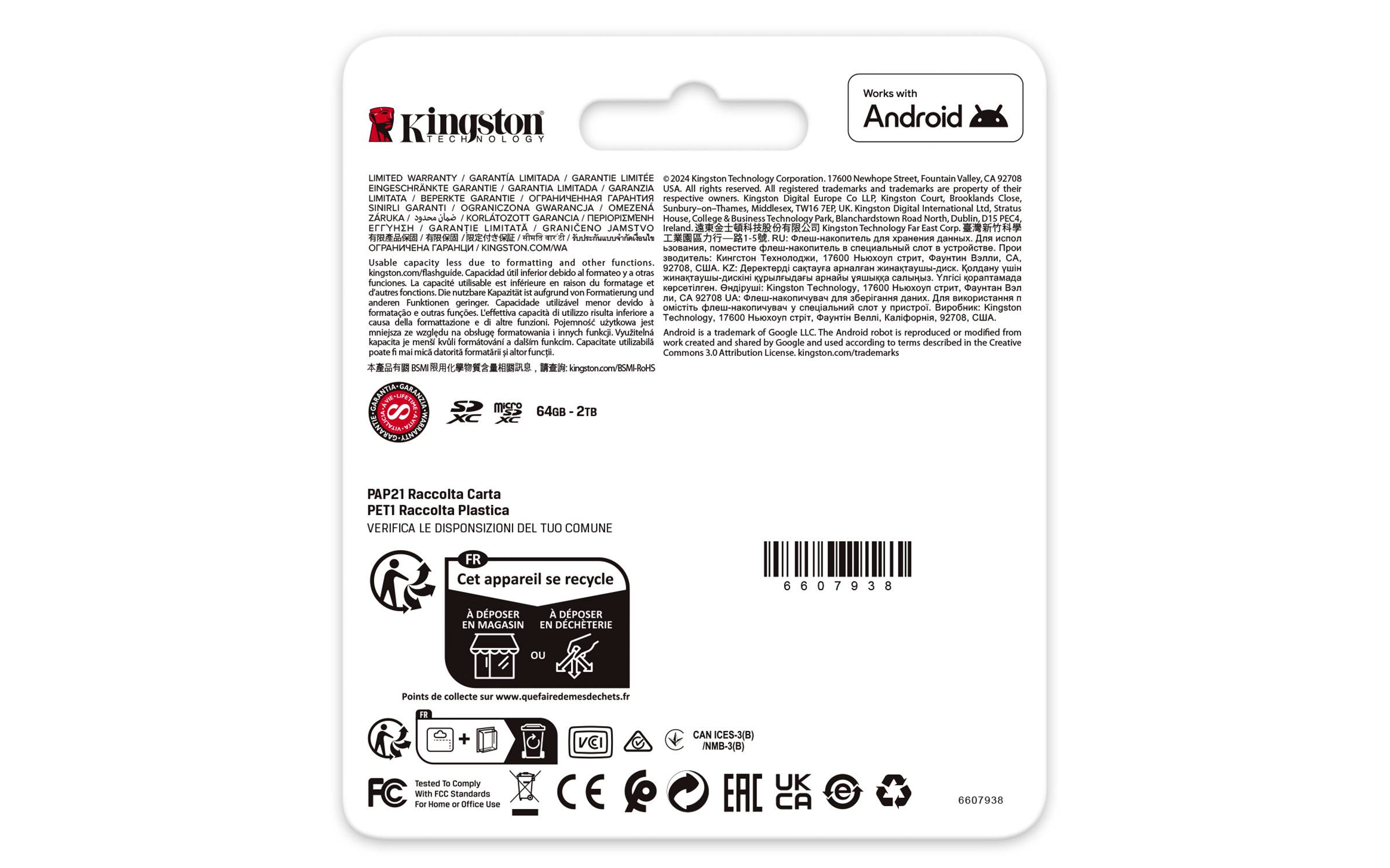 Kingston Technology 256GB microSDXC Canvas Go! Plus Gen4 200R A2 U3 enkel pakket zonder adapter
