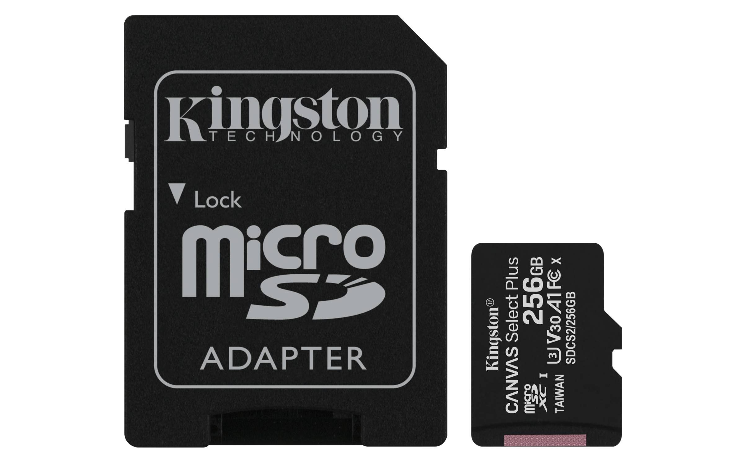 Kingston Technology Canvas Select 256GB micSDXC Plus 100R A1 C10 kaart + ADP