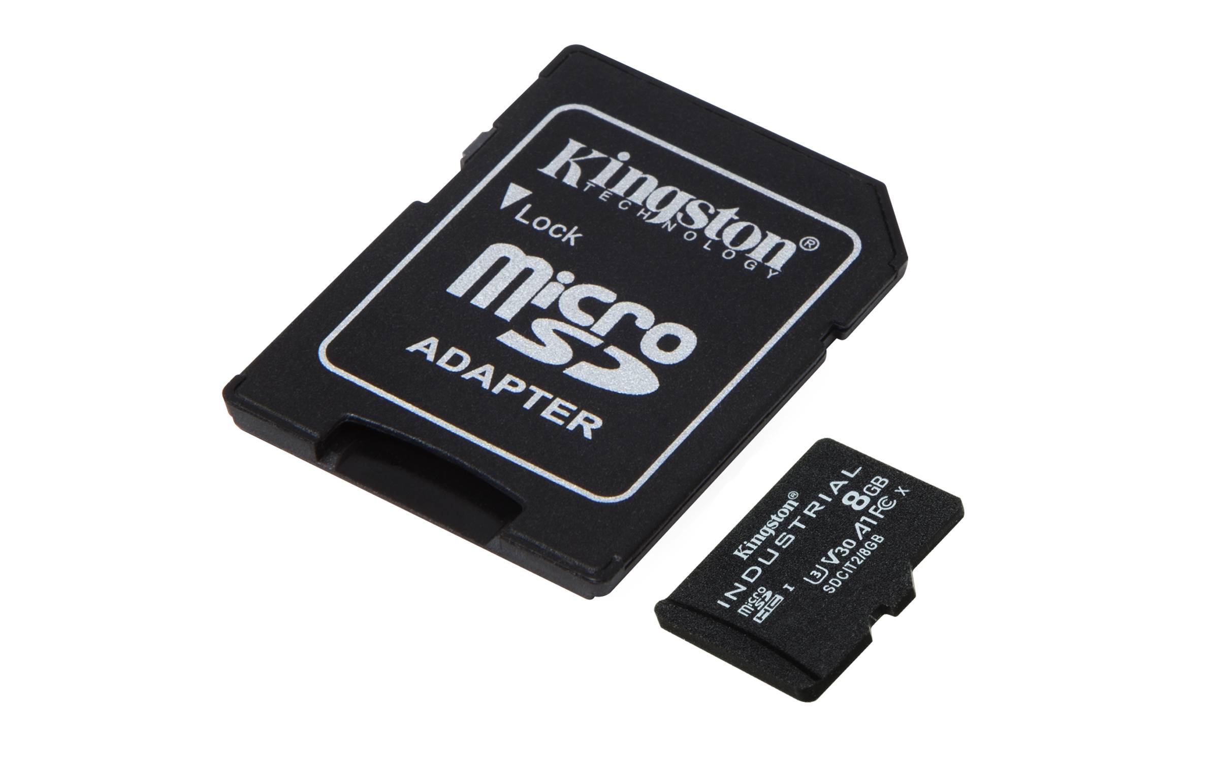 Kingston Technology 8GB microSDHC Industrial C10 A1 pSLC-kaart + SD-adapter