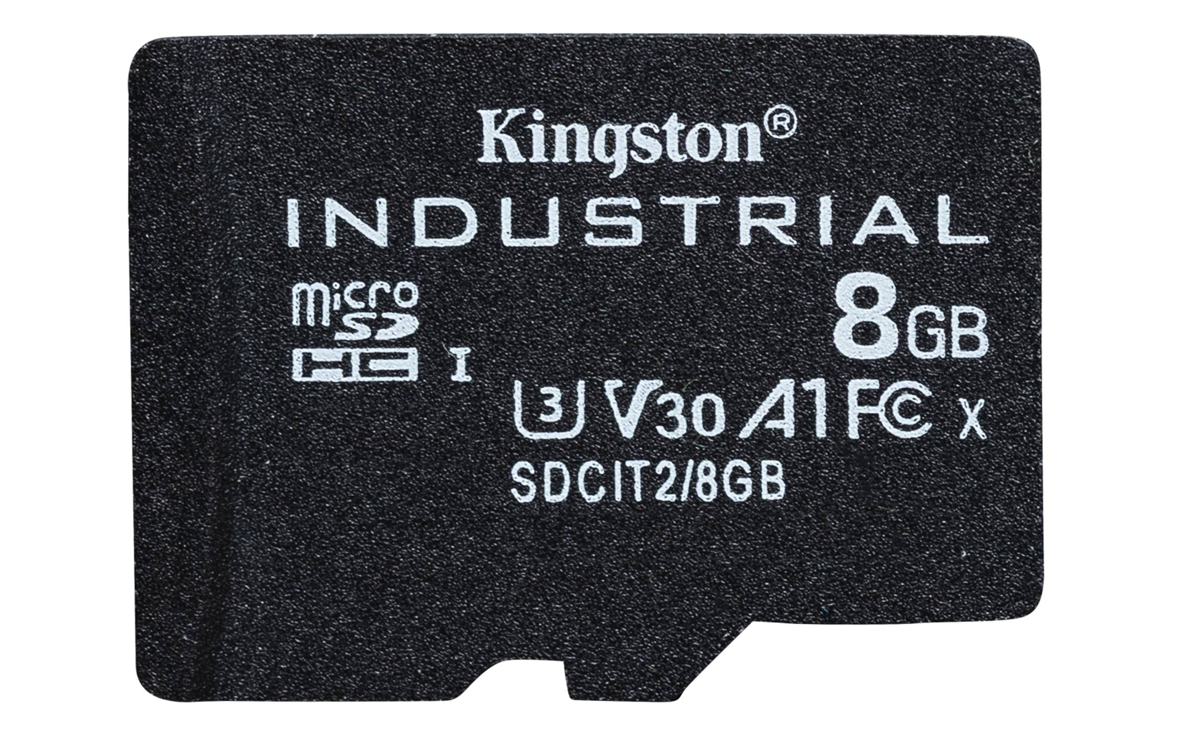 Kingston Technology 8GB microSDHC Industrial C10 A1 pSLC-kaart + SD-adapter