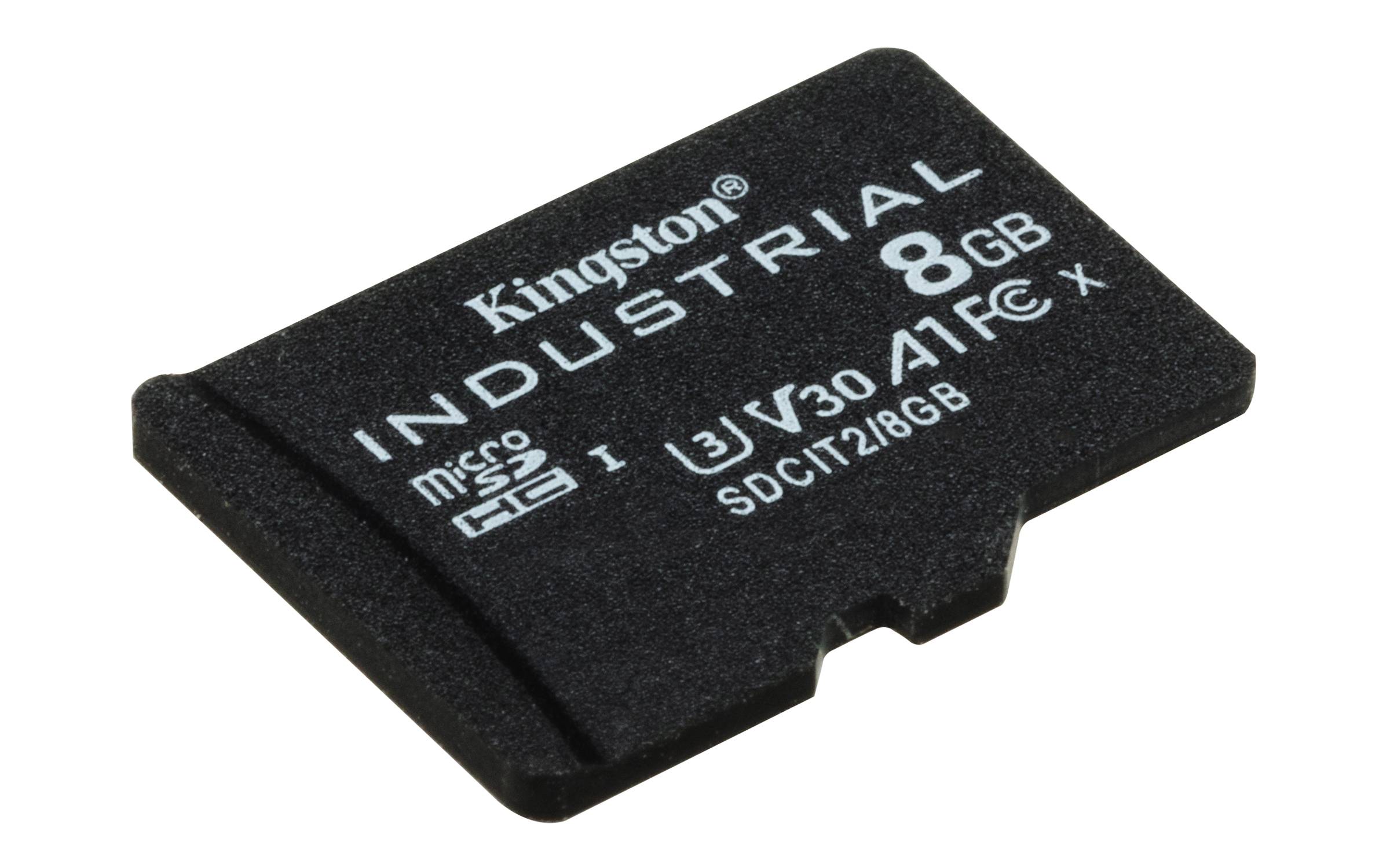 Kingston Technology 8GB microSDHC Industrial C10 A1 pSLC-kaart + SD-adapter