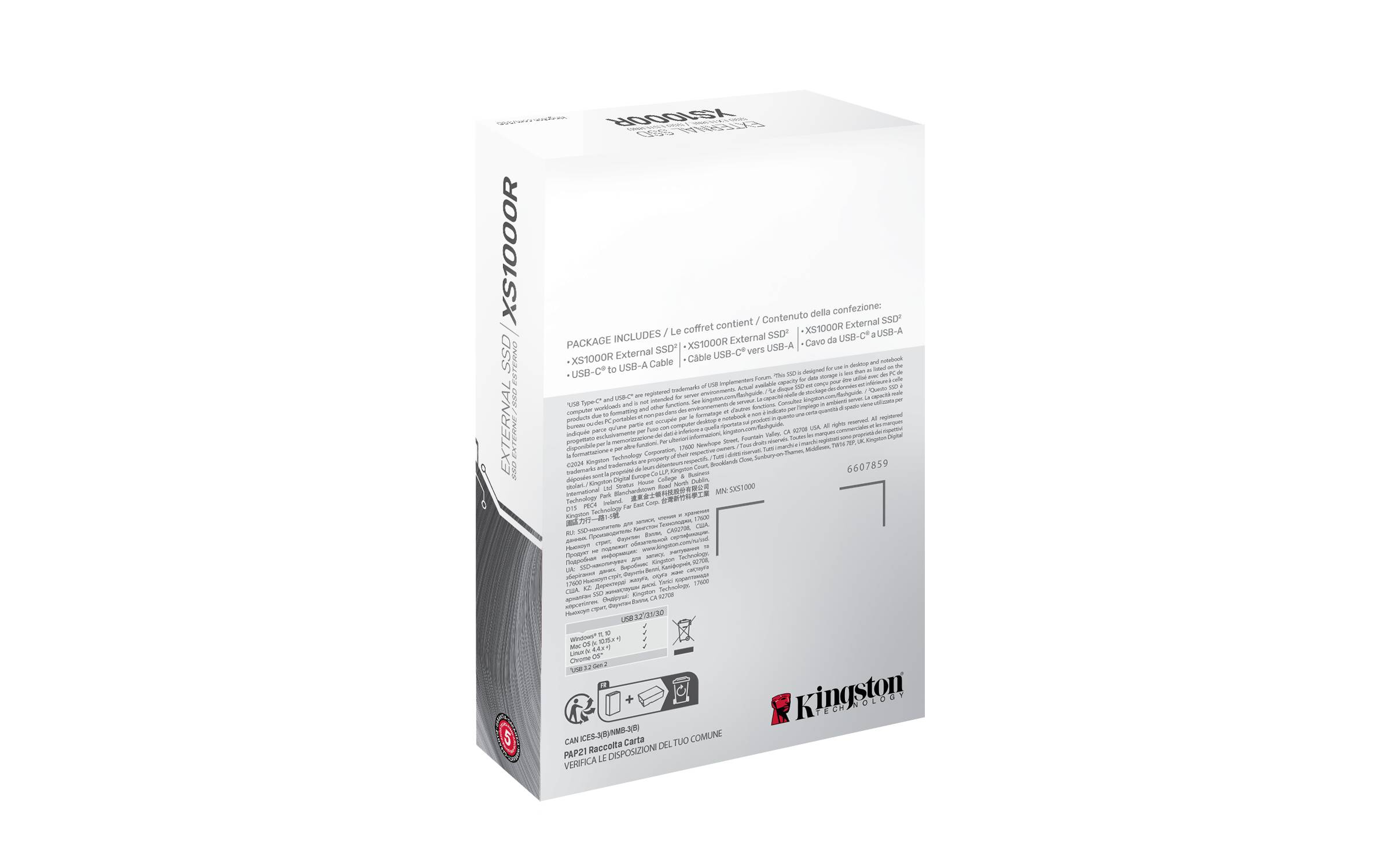 Kingston Technology 2TB XS1000 External USB 3.2 Gen 2 Draagbare Solid State Drive