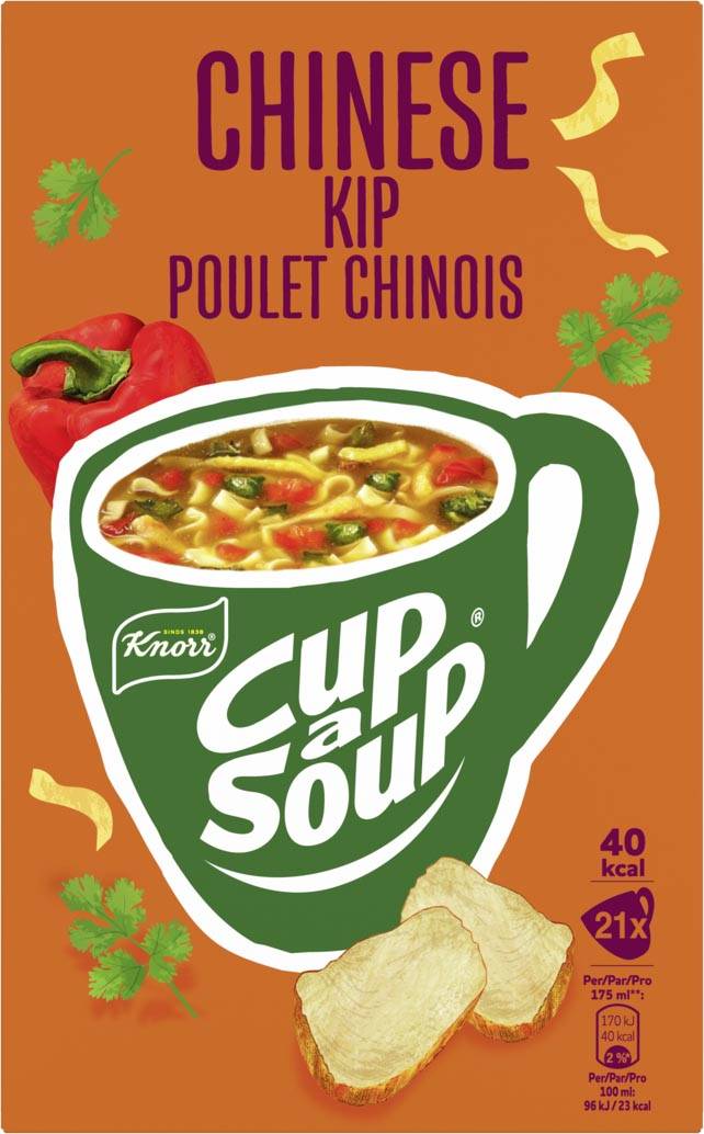 Knorr Cup-a-Soup chinese kip, pak van 21 zakjes