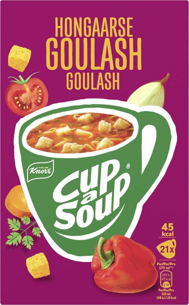 Knorr Cup-a-Soup hongaarse goulash, pak van 21 zakjes