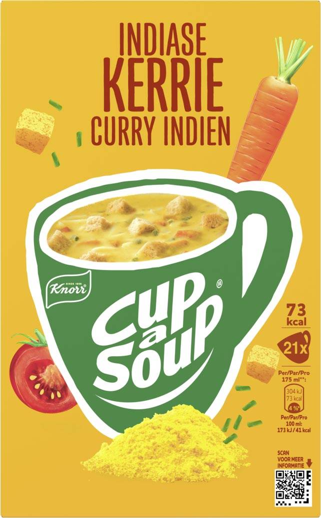 Knorr Cup-a-Soup indiase kerrie, pak van 21 zakjes