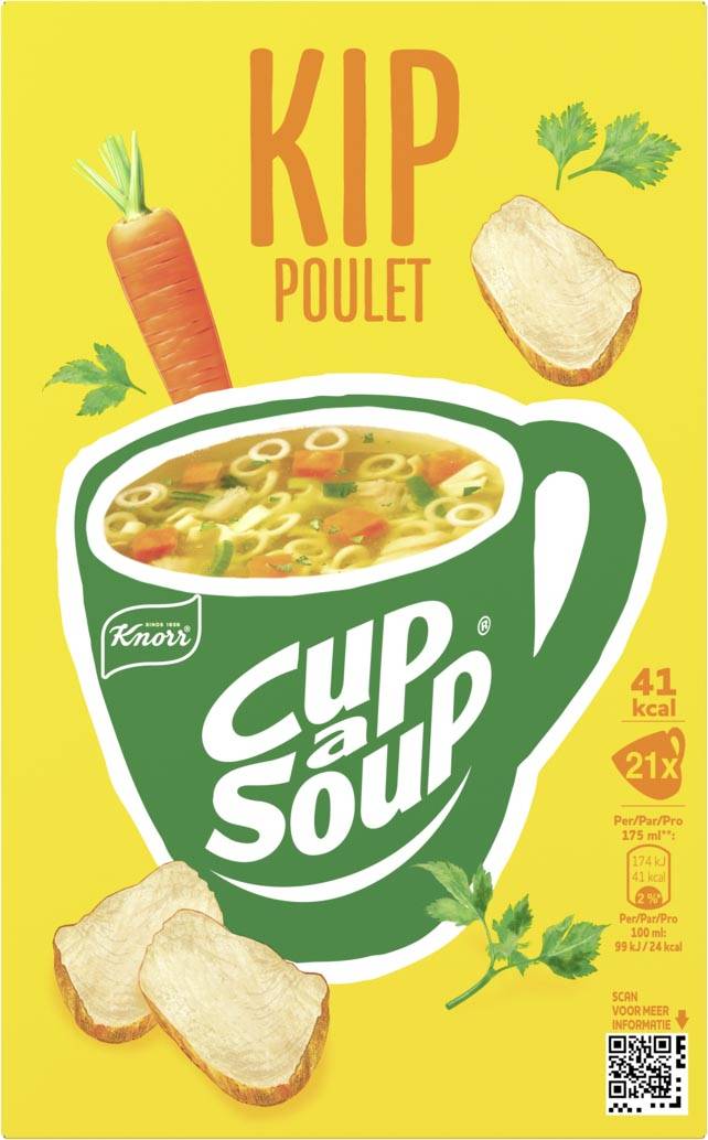 Knorr Cup-a-Soup kip, pak van 21 zakjes