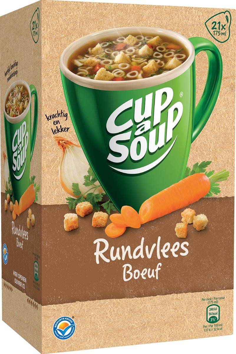 Knorr Cup-a-Soup rundvlees, pak van 21 zakjes