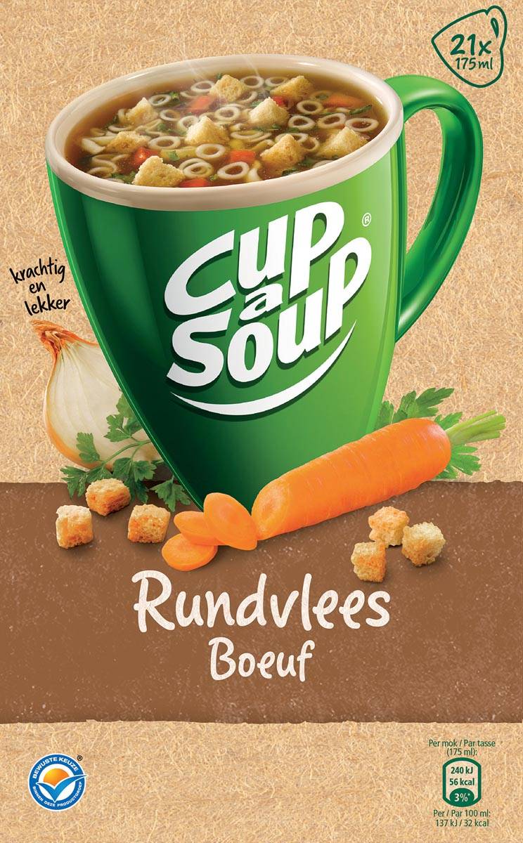 Knorr Cup-a-Soup rundvlees, pak van 21 zakjes
