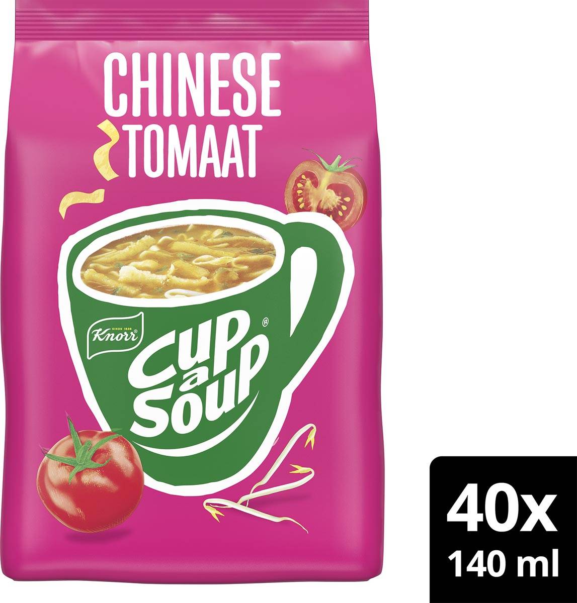 Knorr Cup-a-Soup vending, chinese tomaat, 140 ml, zak van 40 porties