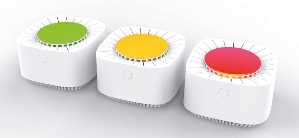 Kokoon air Protect CO2-meter, waarschuwing door kleurverandering en alarm, Wifi connectie