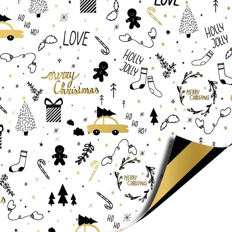 KP geschenkpapier Kerst, 70 cm x 2 m, assorti