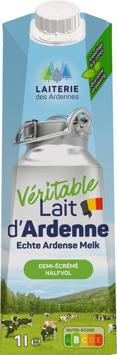 Laiterie des Ardennes echte Ardense melk, halfvolle melk, 1 liter, pak van 6 stuks