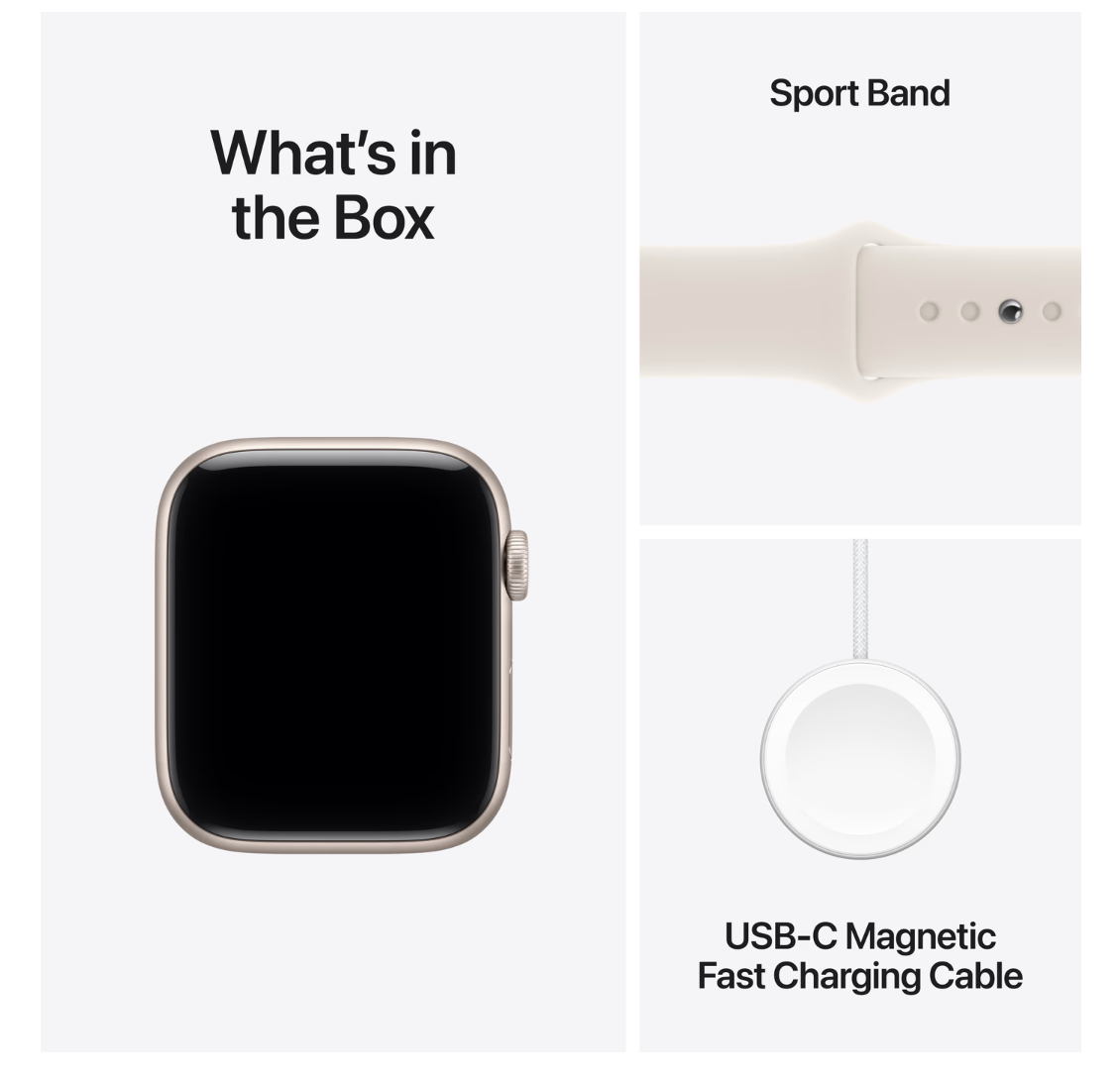 Apple Watch SE 3 (2025) Cellular 44mm Starlight Sportband S/M