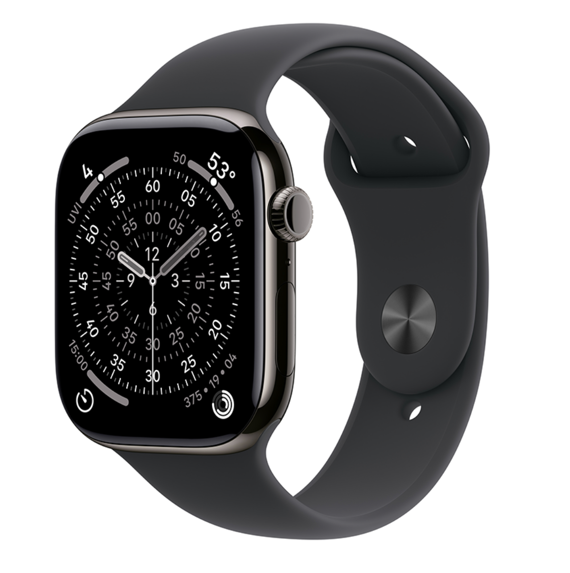 Apple Watch 11 Wifi + 5G - 42mm Slate Titanium Case with Black Sport Band - S/M