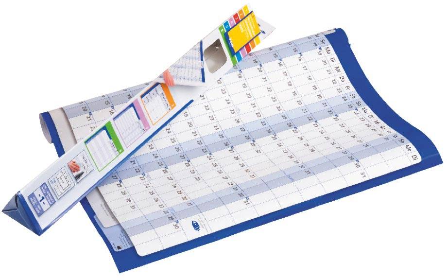 Legamaster jaarplanner 2027, ft 60 x 90 cm, gelamineerd karton, opgerold, met 3 extra kolommen