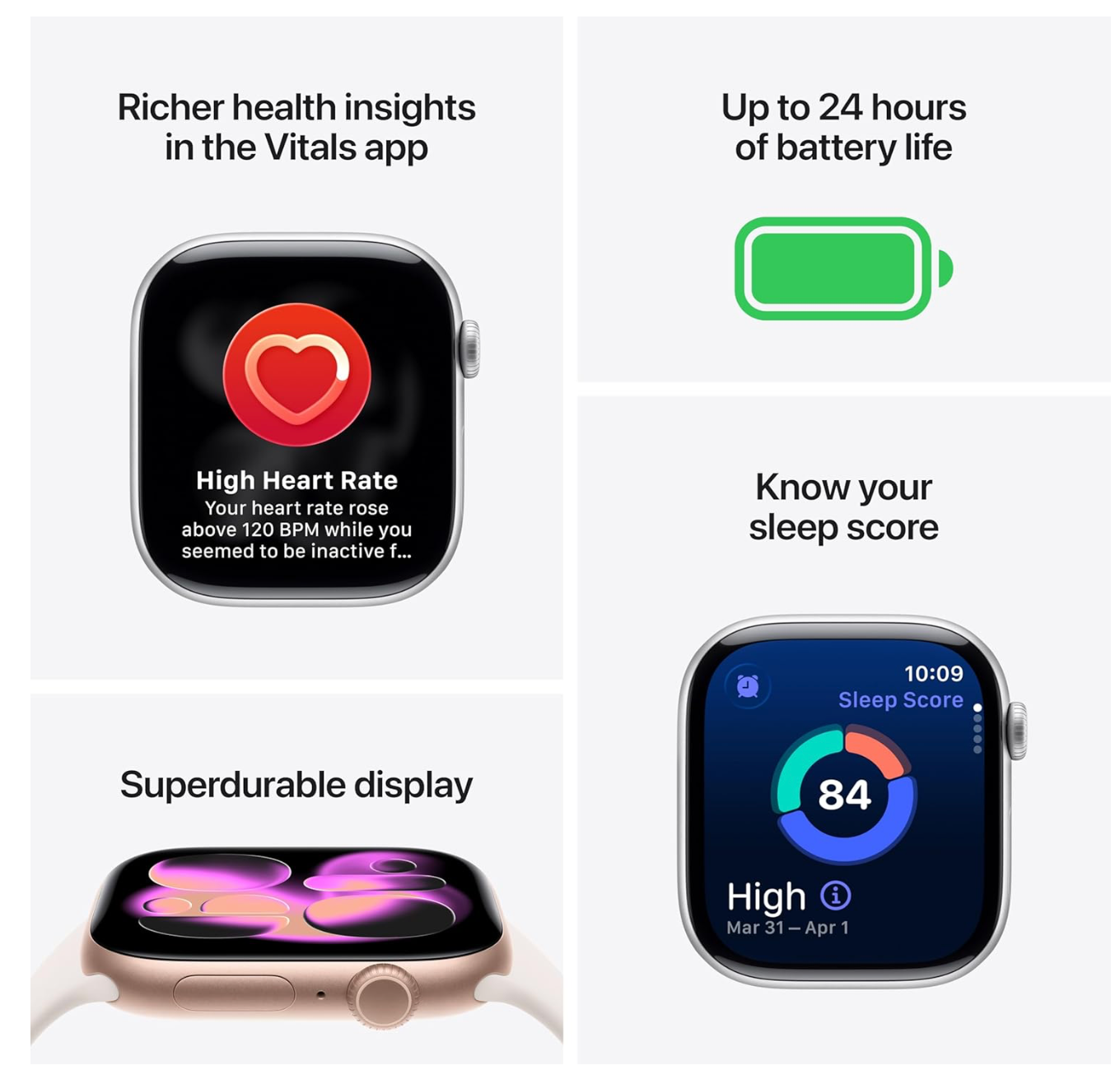 Apple Watch Series 11 GPS + Cellular 46 mm Smartwatch met kast van leisteen titanium, leisteen Milanees bandje (M/L)