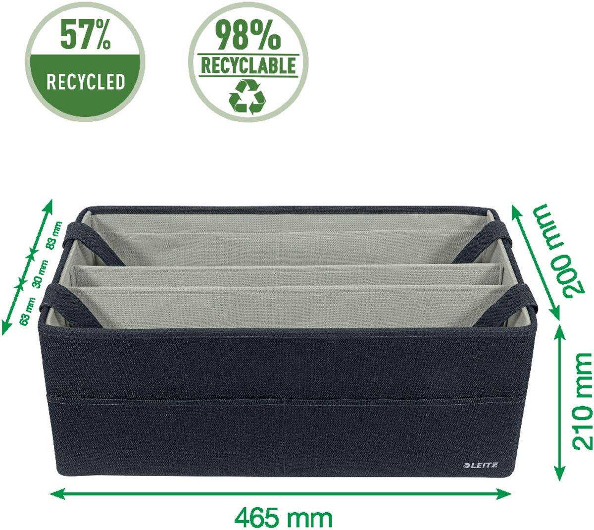 Leitz draagbare bureau organizer Hot Desking, met draagriemen, grijs
