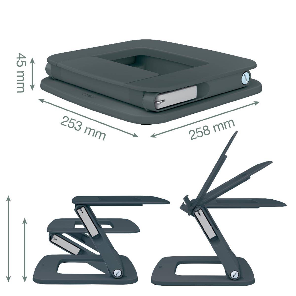 Leitz Ergo verstelbare laptopstandaard, grijs