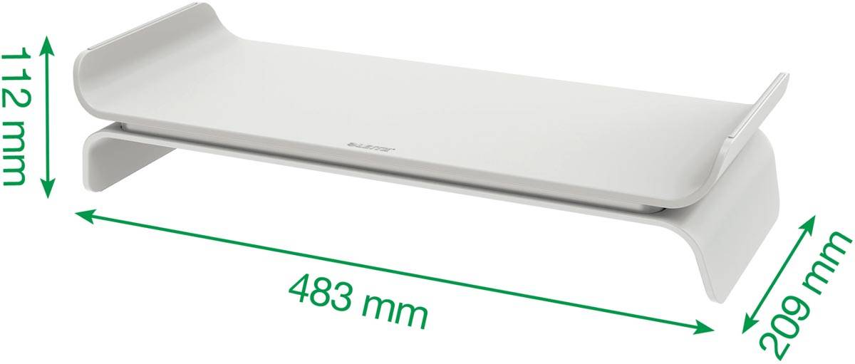 Leitz Ergo verstelbare monitorstandaard, lichtgrijs