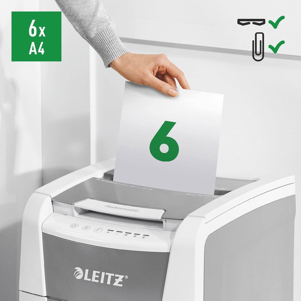 Leitz IQ Autofeed small office 100 papiervernietiger P5