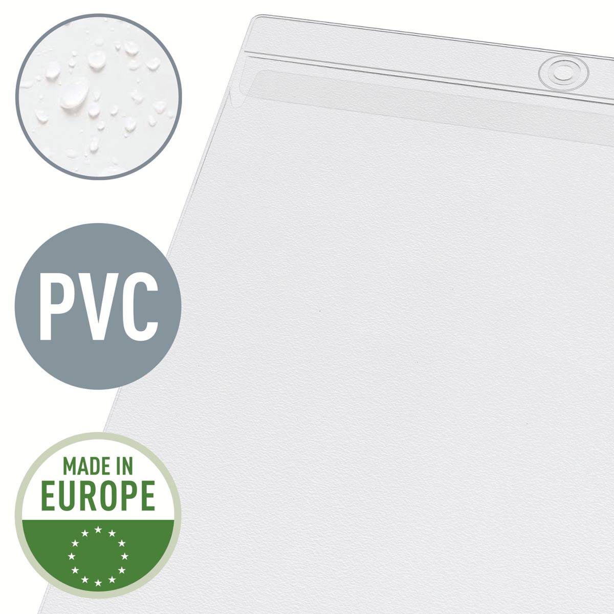 Leitz Premium etui met ophangoog, PVC, ft A4, 200 micron, transparant, doos van 50 stuks