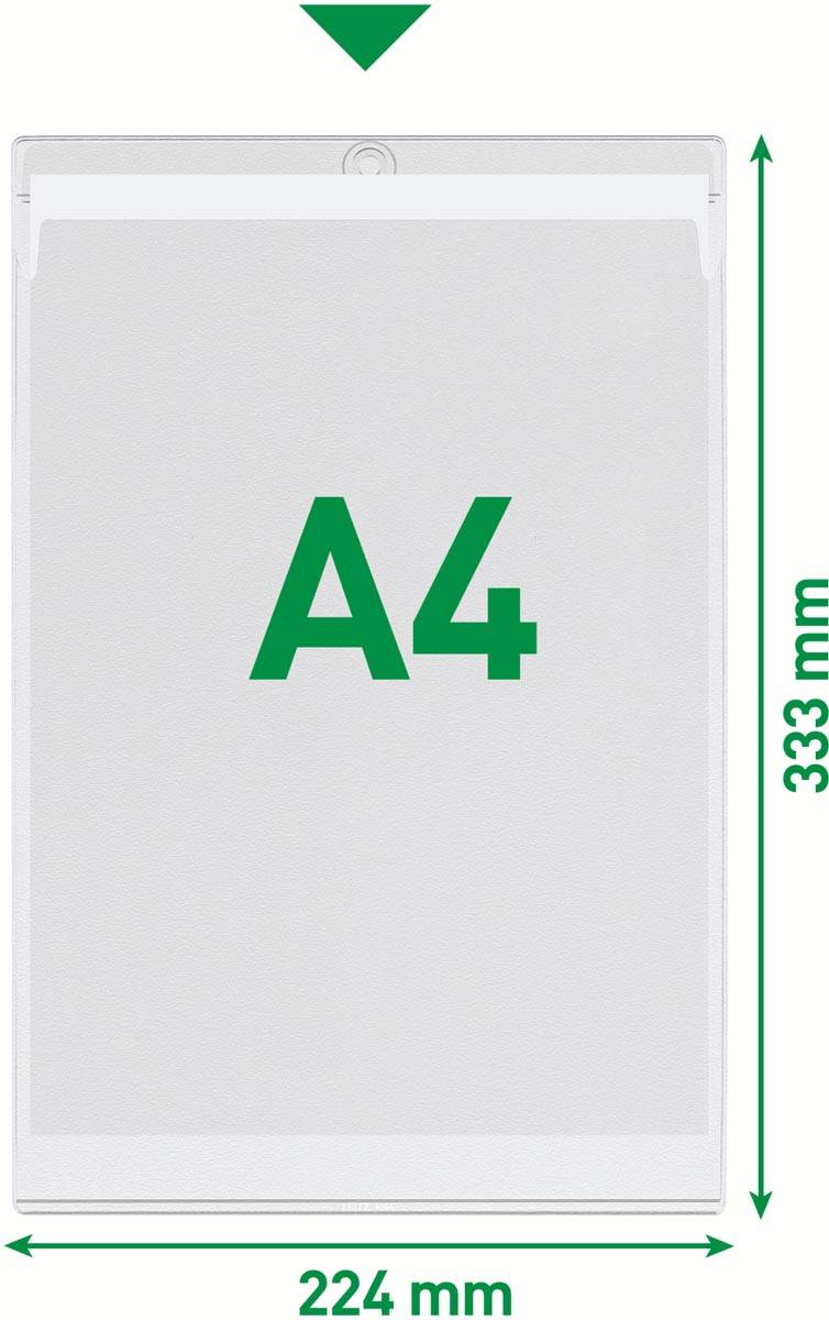 Leitz Premium etui met ophangoog, PVC, ft A4, 200 micron, transparant, doos van 50 stuks