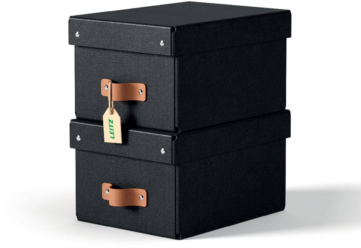 Leitz Puro opbergdoos, small, ft A5, 7 liter, zwart, pak van 2 stuks
