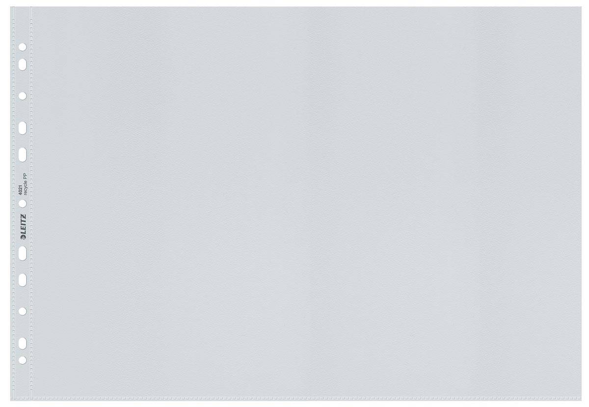 Leitz Recycle geperforeerde showtas, ft A3 landscape, 100 micron, gekorreld, doos van 25 stuks