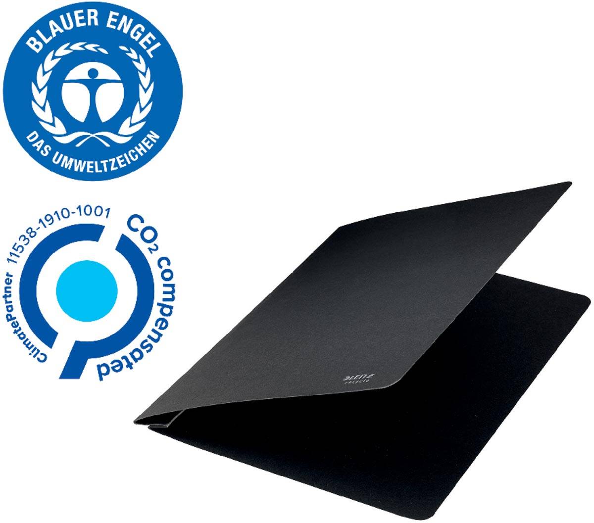 Leitz Recycle snelhechtmap, ft A4, 100 % gerecycleerde karton,  zwart