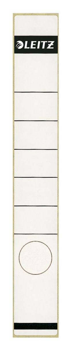 Leitz rugetiketten, zelfklevend, ft 3,9 x 28,5 cm, pak van 10 stuks, wit