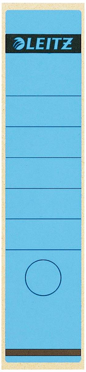Leitz rugetiketten, zelfklevend, ft 6,1 x 28,5 cm, pak van 10 stuks, blauw