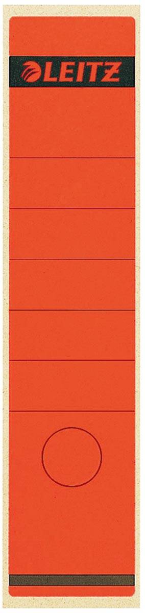 Leitz rugetiketten, zelfklevend, ft 6,1 x 28,5 cm, pak van 10 stuks, rood
