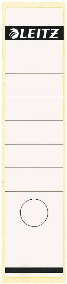 Leitz rugetiketten, zelfklevend, ft 6,1 x 28,5 cm, pak van 10 stuks, wit