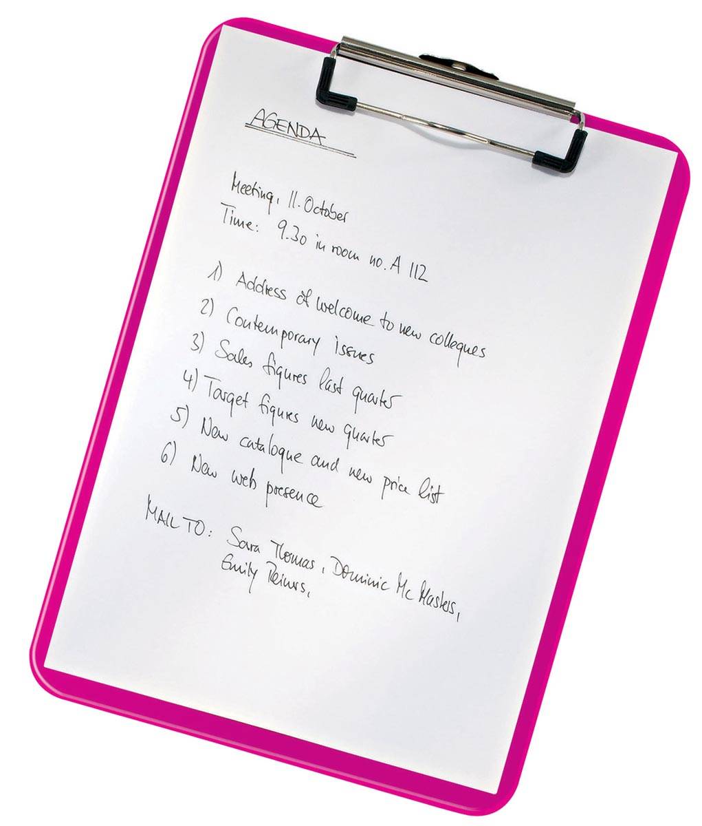 Leitz WOW klemplaat, ft A4, roze