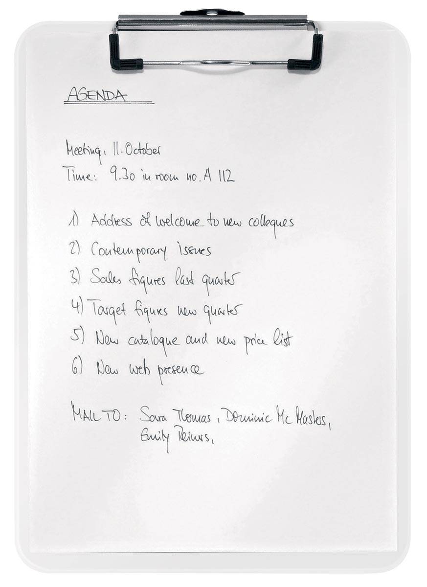 Leitz WOW klemplaat, ft A4, wit